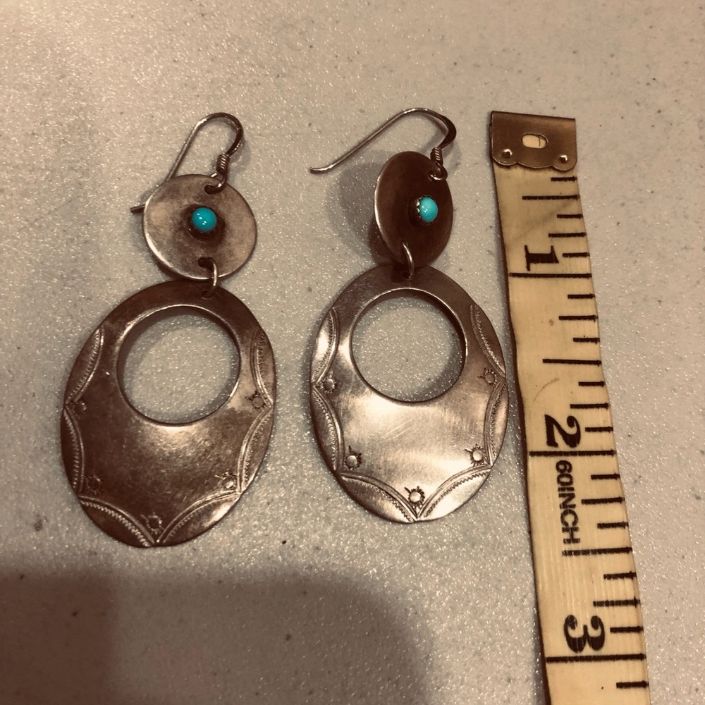 Silver and turquoise earrings Southwest